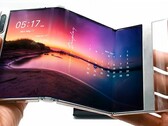 Um protótipo de tela tripla dobrável. (Fonte da imagem: Samsung)