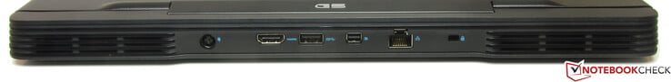 Rear side: power supply, HDMI, USB 3.2 Gen 1 (Type-A), Mini DisplayPort, Gigabit Ethernet, slot for a cable lock
