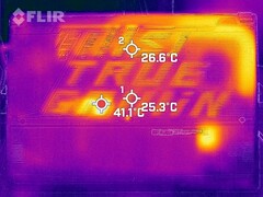 Desenvolvimento de calor durante a operação ociosa (fundo)