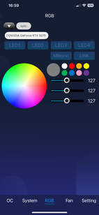 Configurações RGB