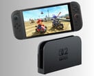 Nintendo Switch 2 mostrado acima doca (Fonte da imagem: Nintendo of America com edições)