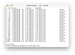 A ponte de rede TB3 para um MBP16 atingiu 15,4 Gbit/s