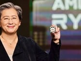 Lisa Su, CEO da AMD, apresenta um processador Ryzen. Seu pacote salarial de 2025 foi aumentado para US$ 33 milhões. (Fonte da imagem: AMD)