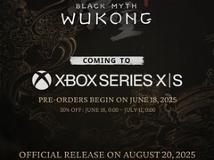 Black Myth: Anúncio de lançamento do Wukong Xbox Series X e Series S. (Fonte da imagem: Black Myth: Wukong no X)