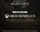 Black Myth: Anúncio de lançamento do Wukong Xbox Series X e Series S. (Fonte da imagem: Black Myth: Wukong no X)