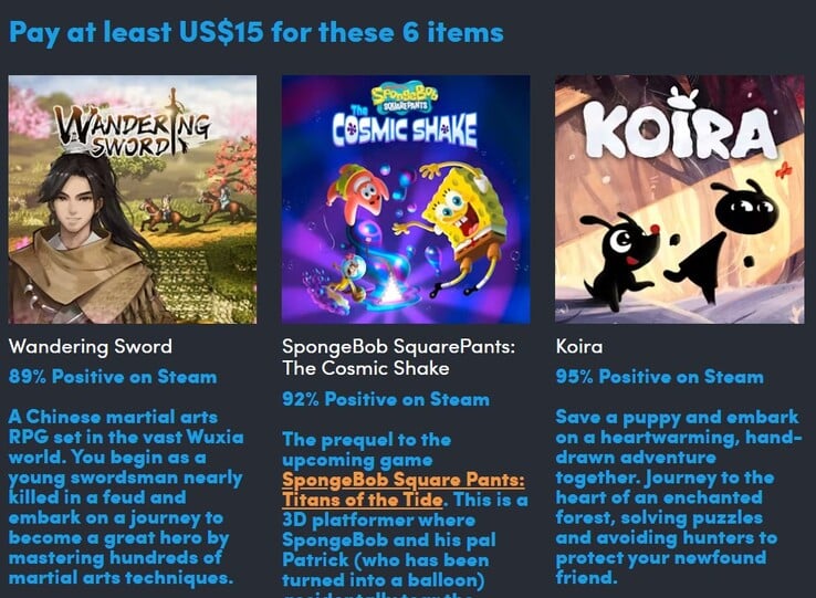 O segundo nível adiciona estes 3 jogos à mistura (Fonte da imagem: Humble Bundle)