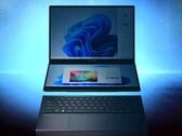 Quando iluminado, o laptop com tela dupla apresentado pela Asus parece uma alternativa ao Lenovo Yoga Book 9i. (Imagem: Asus, editado)