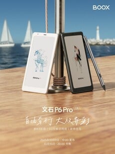O Boox P6 Pro estará disponível em duas versões. (Fonte da imagem: Boox)