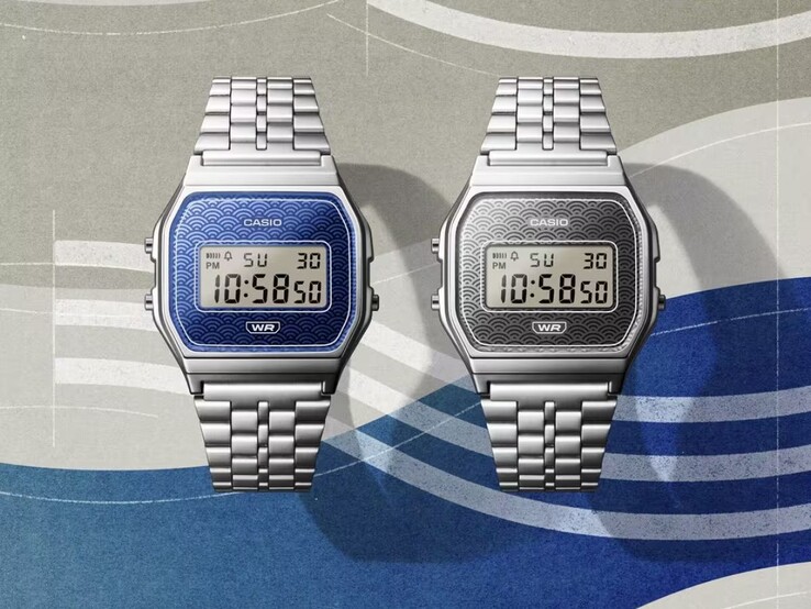 Os relógios Casio A159WEVJ-2 (esquerda) e A159WEVJ-7 (direita)
