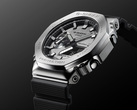 Um close do mostrador da colaboração Casio G-Shock x Mandalorian.