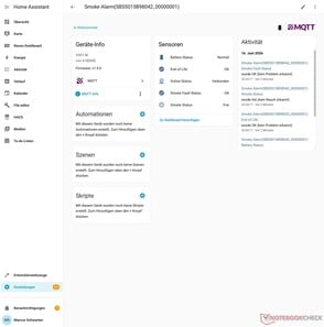 Registro de dispositivo para um detector de fumaça