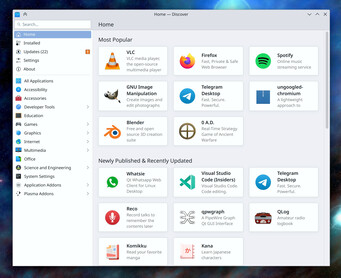 O Discover recebe uma seção para software atualizado (Fonte: Nate/KDE)