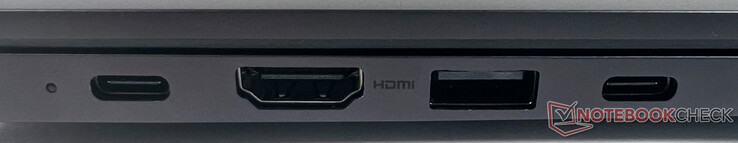 Esquerda: 2x USB 3.2 Gen1 Typ-C, 1x HDMI, 1x USB 3.2 Gen1 Typ-A