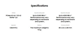 Especificações do núcleo (Fonte da imagem: Samsung)