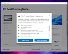 O novo aplicativo PC Health Check é mais detalhado do que a versão original. (Fonte de imagem: NotebookCheck) 