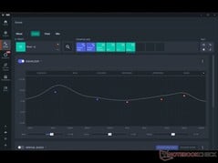 Opções de mixer com equalizador personalizável.