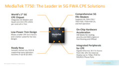 Características do MediaTek T750 5G CPE SoC. (Fonte: MediaTeK)