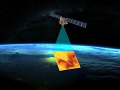 Uma imagem representando o satélite MethaneSAT. (Fonte da imagem: MethaneSAT - EDF)