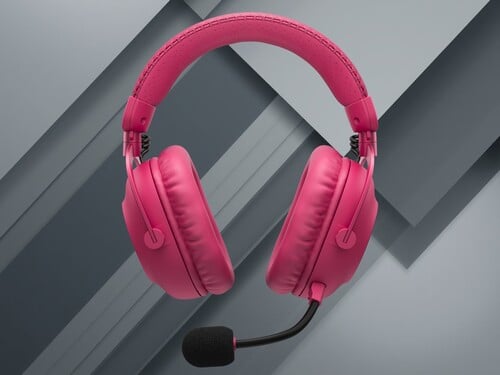 Fone de ouvido para jogos Logitech G Pro X 3 Lightspeed na cor magenta, conforme ilustrado