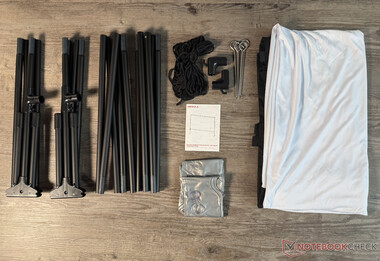 As peças individuais antes da montagem