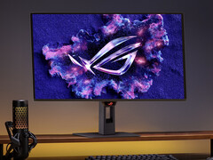 O novo monitor para jogos de 27 polegadas da Asus utiliza um painel QD-OLED Gen 3 com 400 nits de brilho máximo no modo HDR. (Fonte da imagem: Asus)