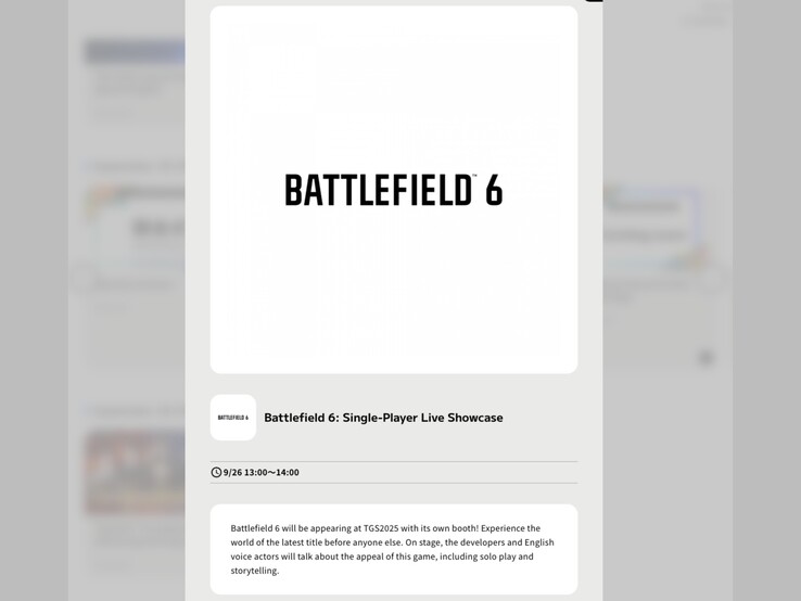 Captura de tela traduzida automaticamente da apresentação oficial de Battlefield 6 na Tokyo Game Show. (Fonte da imagem: Programas da TGS)