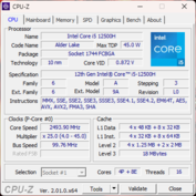 Página inicial da CPU-Z