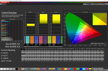 Precisão das cores (esquema de cores "automático", espaço de cores alvo sRGB)
