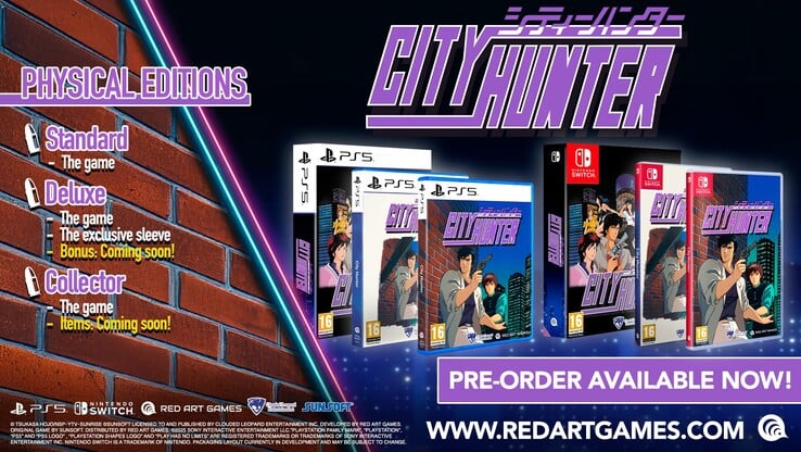 Imagem mostrando as diferentes versões do City Hunter. (Fonte da imagem: Red Art Games)