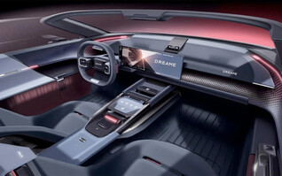 Interior minimalista e futurista do EV da Dreame (Fonte da imagem: Dreame)
