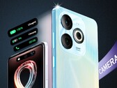 O design do Infinix Smart 8 se inspira fortemente no Apple iPhone 15 Pro. (Imagem: Infinix)