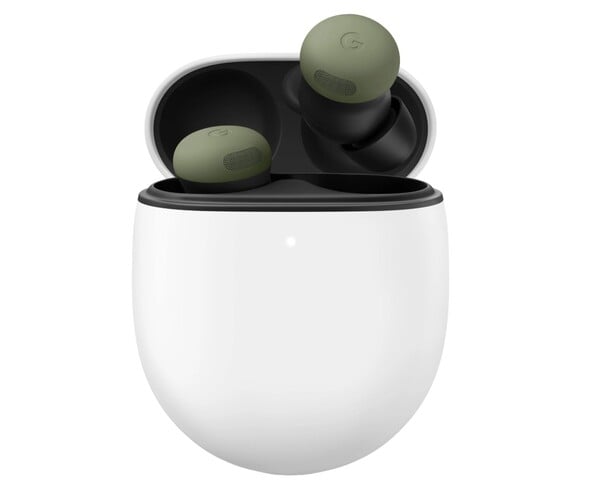 A nova cor verde-oliva dos Pixel Buds Pro 2 combina perfeitamente com algumas das cores da nova série Pixel 11.
