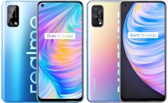 O Realme Q2 e o Q2 Pro podem suportar conexões 5G graças ao SoC Dimensity 800U. (Fonte da imagem: Realme/GSMArena - editado)