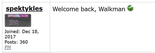 Comentário sobre o Walkman no tópico de rumores do Sony Xperia. (Fonte da imagem: Esato)