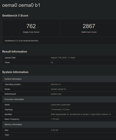 (Fonte de imagem: Geekbench)