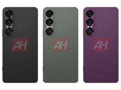 Supostas imagens vazadas do Sony Xperia 1 VII mostram opções de cores preta, verde e roxa. (Fonte da imagem: Android Headlines)