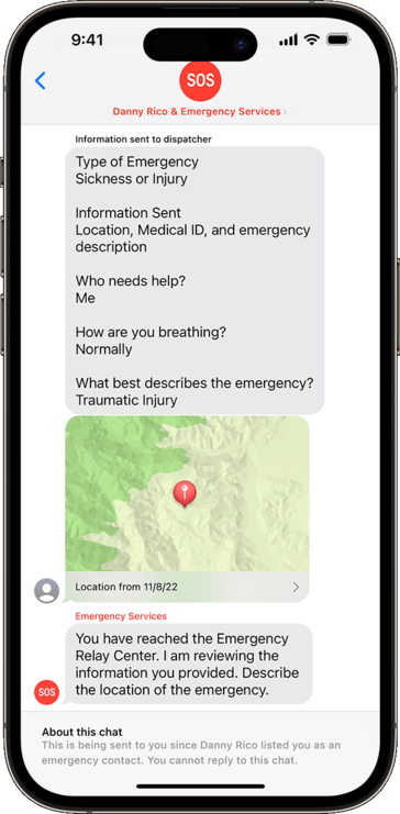 Apple delineia as características e opções disponíveis para seu novo SOS de emergência via satélite. (Fonte: Apple)
