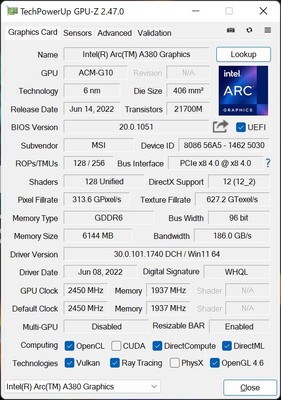 GPU-Z specs (Fonte de imagem: ITmedia)