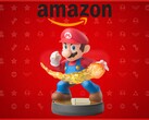 Banner com o amiibo do Mario e o logotipo da Amazon