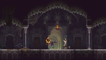 Uma imagem que mostra um inimigo em Blasphemous 2.