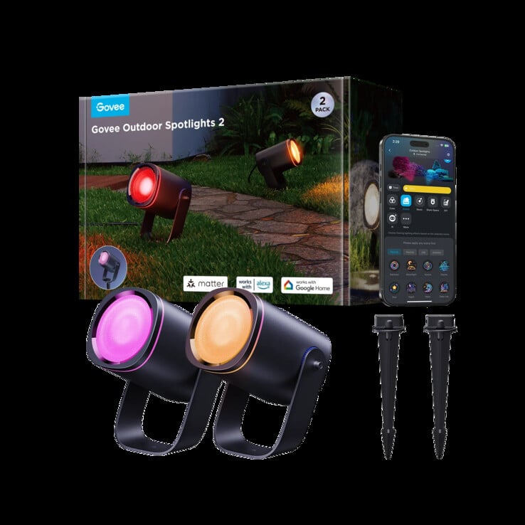 Os Govee Outdoor Spotlights 2 (Fonte da imagem: Govee)