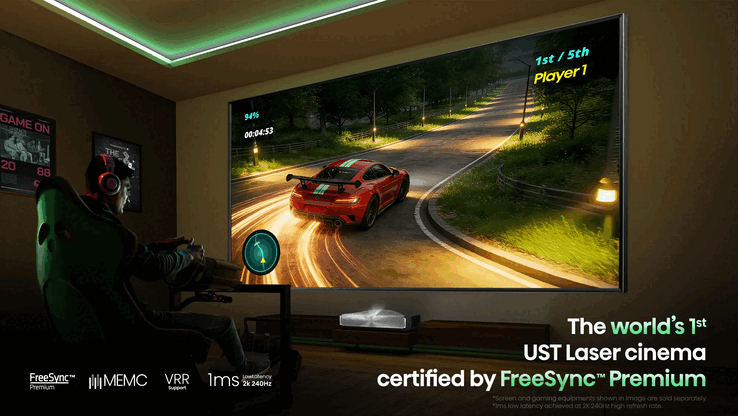 O projetor possui certificação completa para Dolby Vision, Dolby Vision Gaming e IMAX Enhanced.