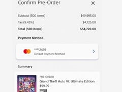 A janela de finalização da compra do suposto GTA VI pelo revendedor