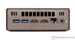 Voltar: 2x USB 3.0, 2x HDMI, GBit-LAN, conexão de energia