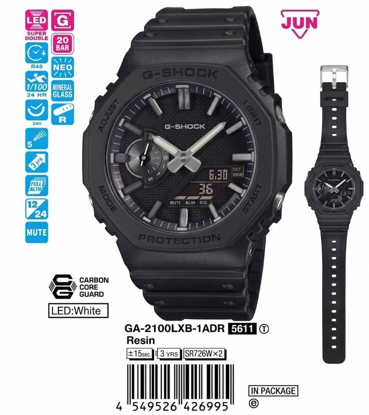 O relógio Casio G-Shock GA-2100LXB-1A
