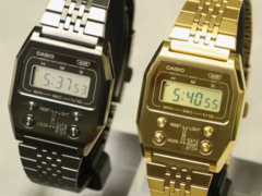 O Casio Vintage A1100GGV-8 (em prata) e o A1100GV-9 (em ouro). (Fonte da imagem: @geesgshock no Instagram)
