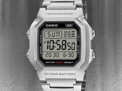 O relógio Casio W-800HD-1AV (na foto) tem uma pulseira de aço inoxidável. (Fonte da imagem: Casio, editado)