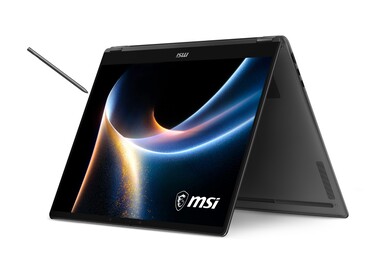 MSI Prestige 16 Flip AI+ - Modo tenda. (Fonte da imagem: MSI)