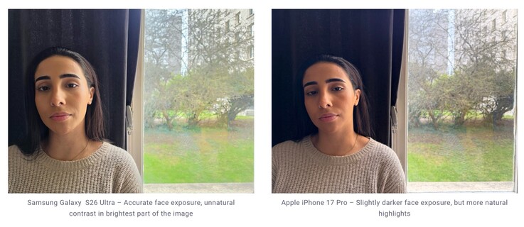 O processamento HDR da Galaxy S26 Ultra às vezes gera um contraste não natural.