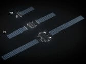 Comparação entre os tamanhos dos satélites da SpaceX de 3ª geração e da 2ª geração